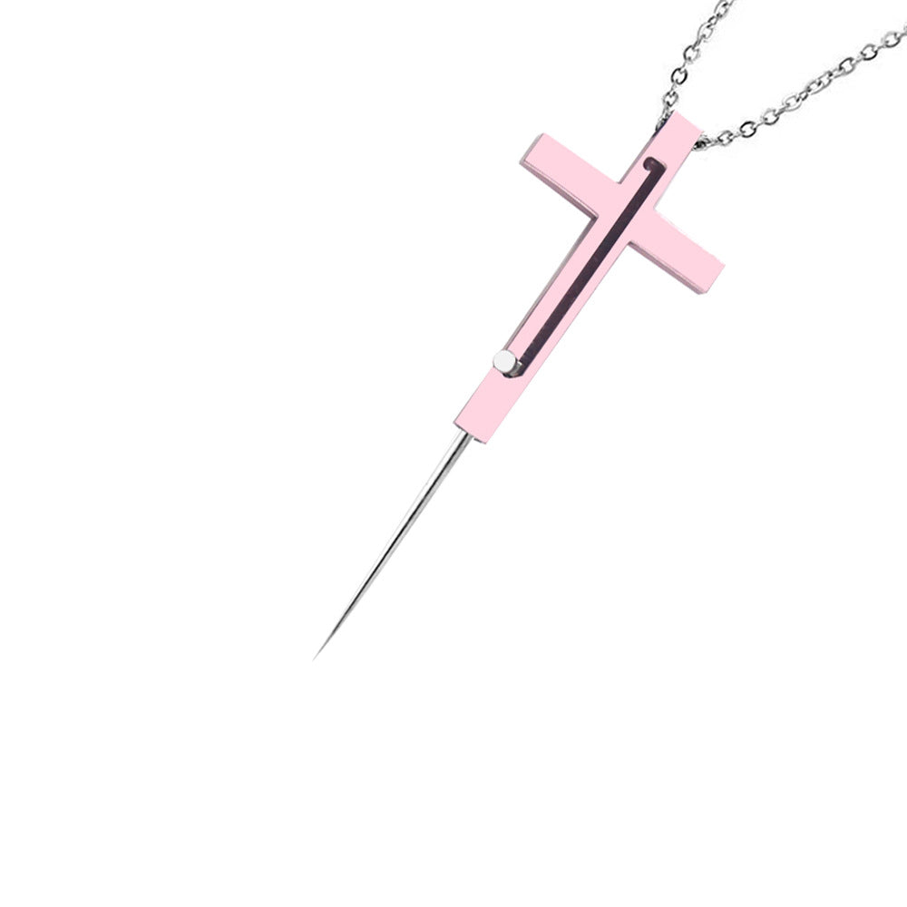 Self-defense weapon cross necklace