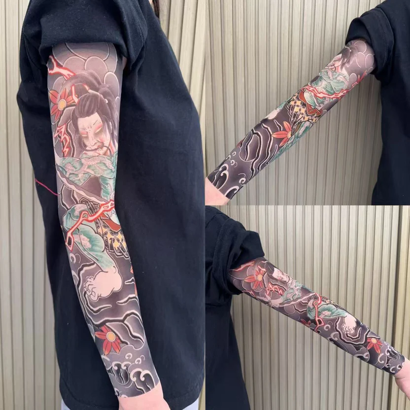 Ultra-clear Tattoo Sleeve Arm Cover Sun Protection High Elasticity Seamless Ice Sleeve UV Protection Quick-drying Arm Protection