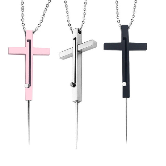 Self-defense weapon cross necklace