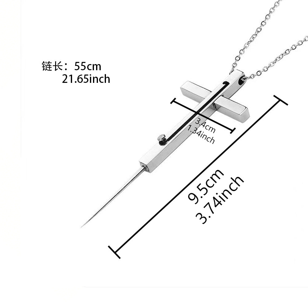 Self-defense weapon cross necklace
