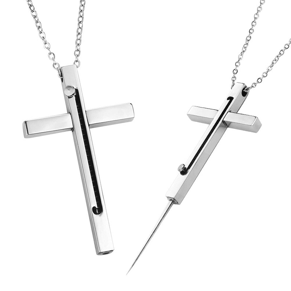 Self-defense weapon cross necklace