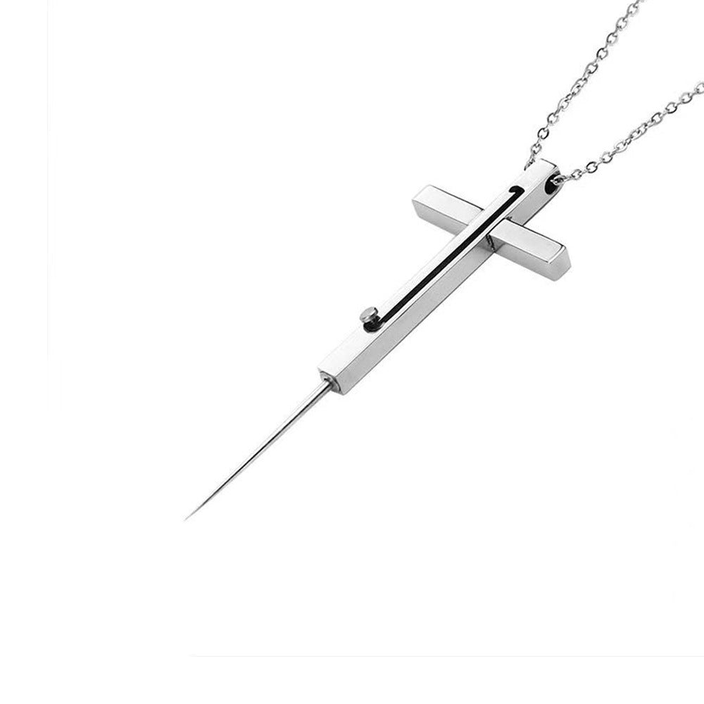 Self-defense weapon cross necklace
