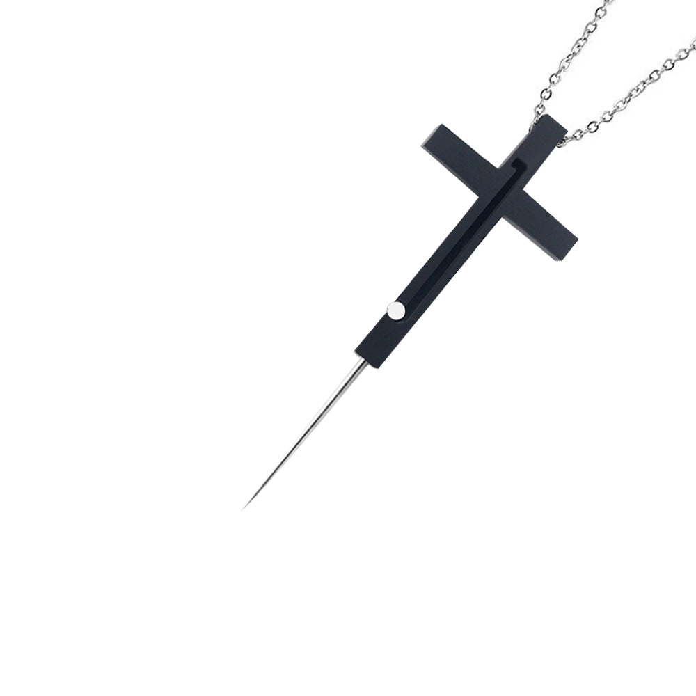 Self-defense weapon cross necklace