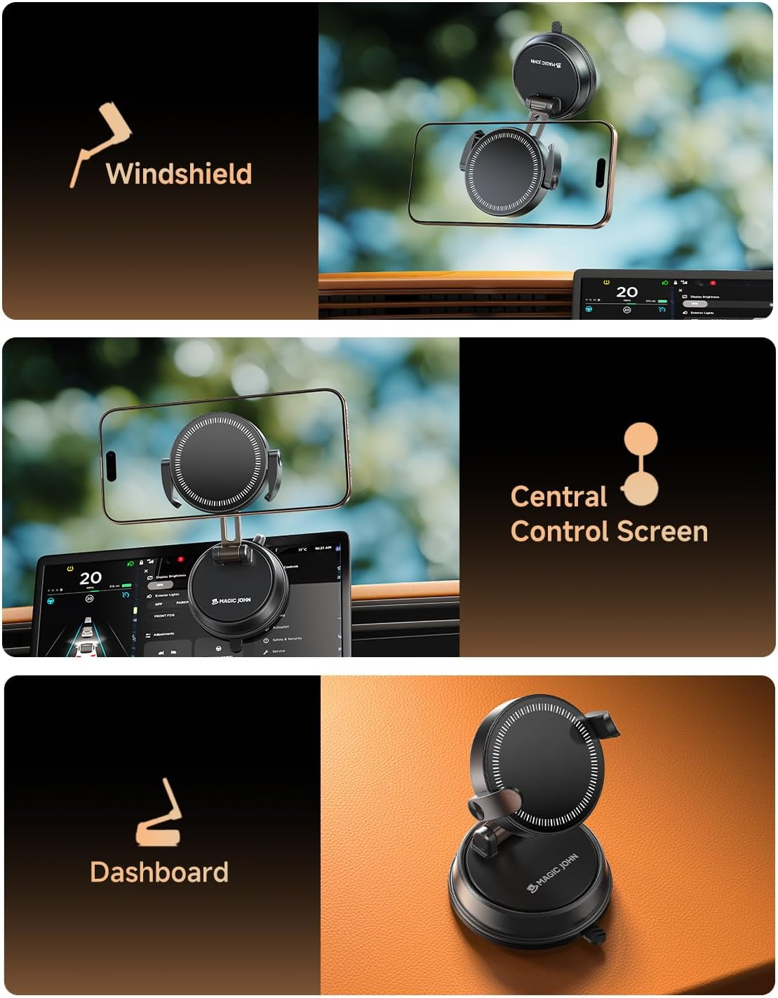 360° Rotating Adjustable Vacuum Magnetic Phone Holder