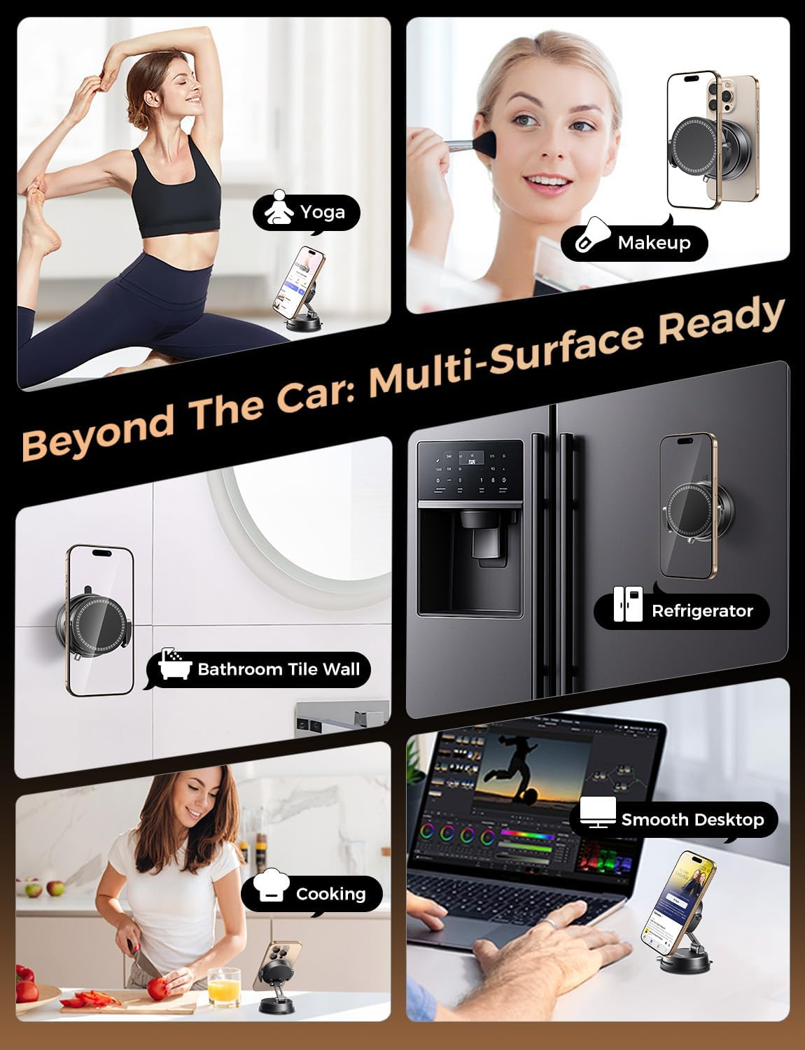 360° Rotating Adjustable Vacuum Magnetic Phone Holder