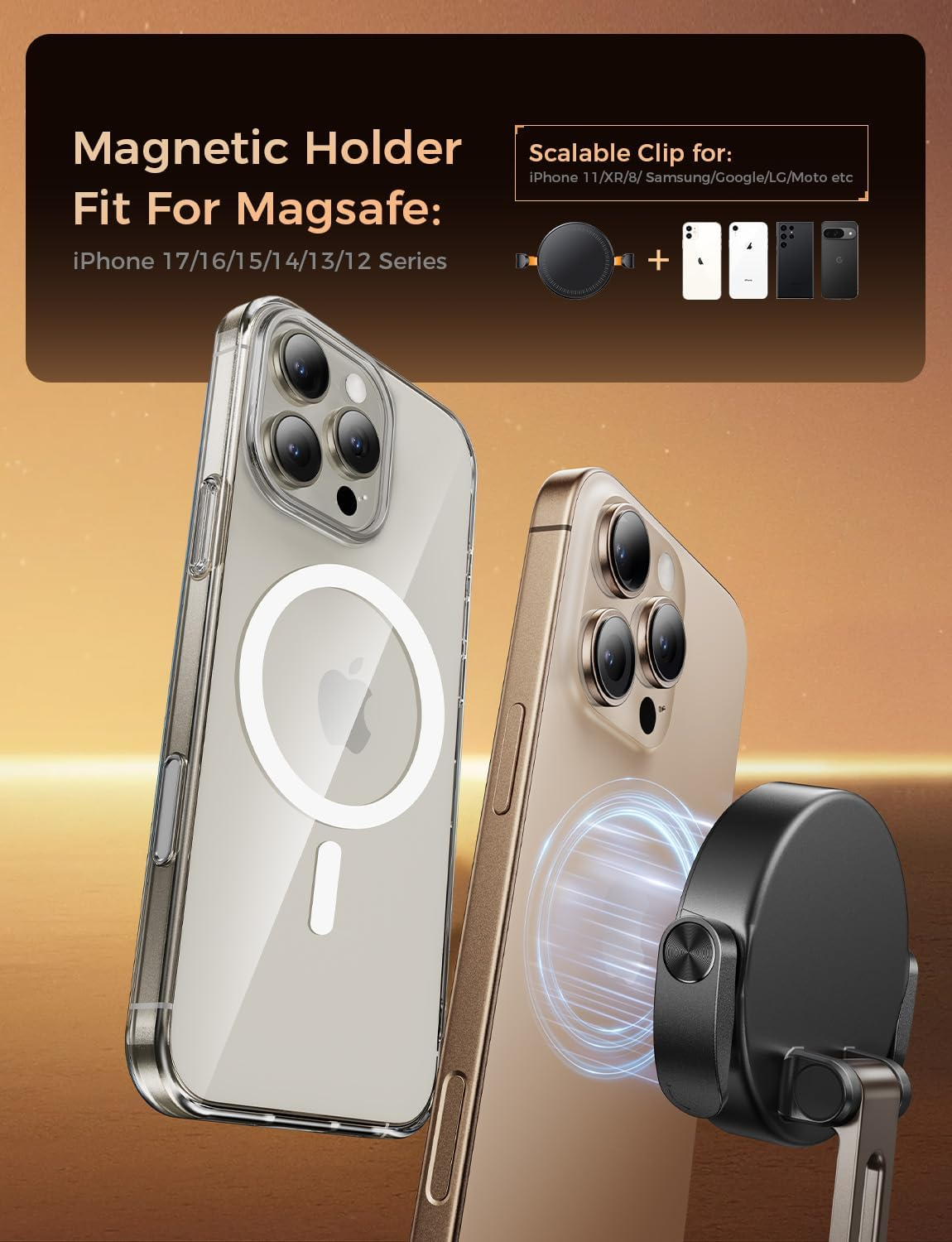 360° Rotating Adjustable Vacuum Magnetic Phone Holder