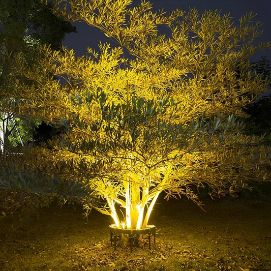 12W Warm White LED Ring Tree Hug Light, IP65 Outdoor Waterproof DC 24V Aluminum Landscape Lighting Tree Lamp
