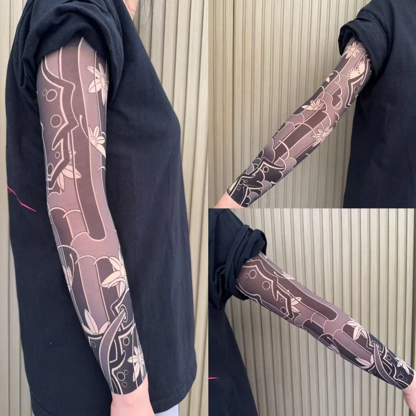 Ultra-clear Tattoo Sleeve Arm Cover Sun Protection High Elasticity Seamless Ice Sleeve UV Protection Quick-drying Arm Protection