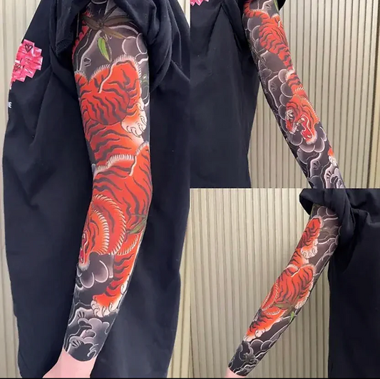 Ultra-clear Tattoo Sleeve Arm Cover Sun Protection High Elasticity Seamless Ice Sleeve UV Protection Quick-drying Arm Protection