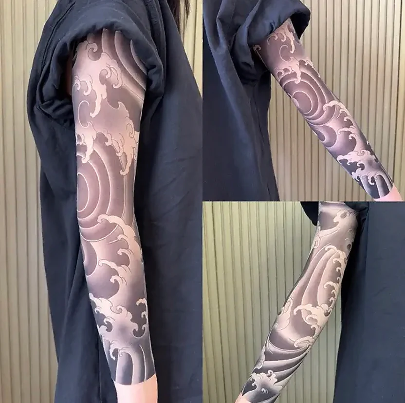 Ultra-clear Tattoo Sleeve Arm Cover Sun Protection High Elasticity Seamless Ice Sleeve UV Protection Quick-drying Arm Protection