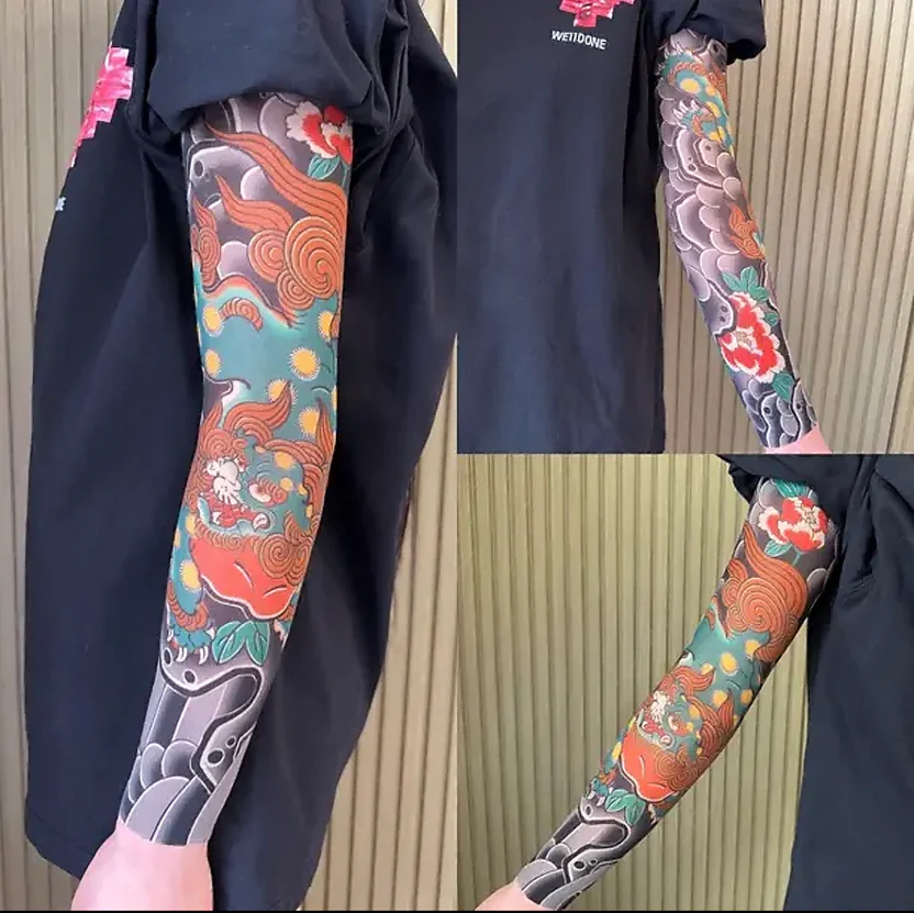 Ultra-clear Tattoo Sleeve Arm Cover Sun Protection High Elasticity Seamless Ice Sleeve UV Protection Quick-drying Arm Protection