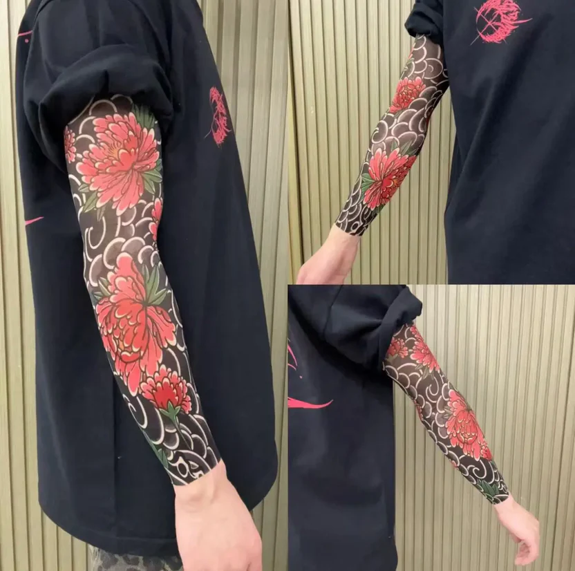 Ultra-clear Tattoo Sleeve Arm Cover Sun Protection High Elasticity Seamless Ice Sleeve UV Protection Quick-drying Arm Protection