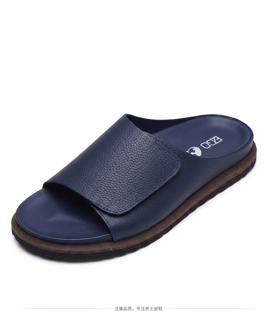 Suede Leather One-Strap Flip-Flop Sandals